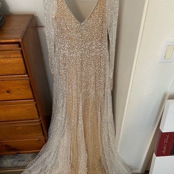 Anna Campbell Wedding Dress - Sydney Long Sleeve Sequin Evening Gown - Picture 5 of 13